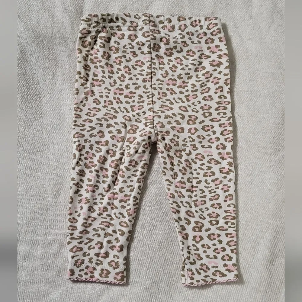 Carter's Baby Girl 2pc Animal Print & Cupcake Polka Dot Pants Bundle Size 6M